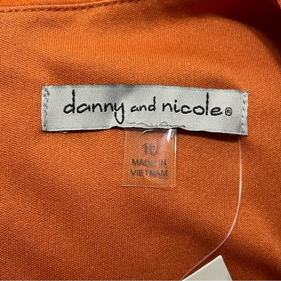 NWT Danny and Nicole Orange White Polka Dot Fit and Flare Pin Up Dress Size 10 - Picture 7 of 10